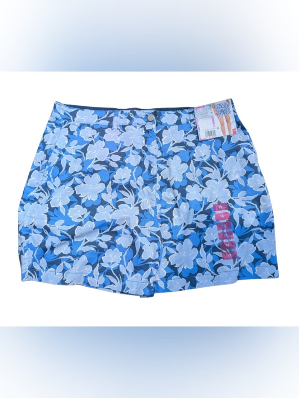 Women’s Floral Blue Cotton Shorts